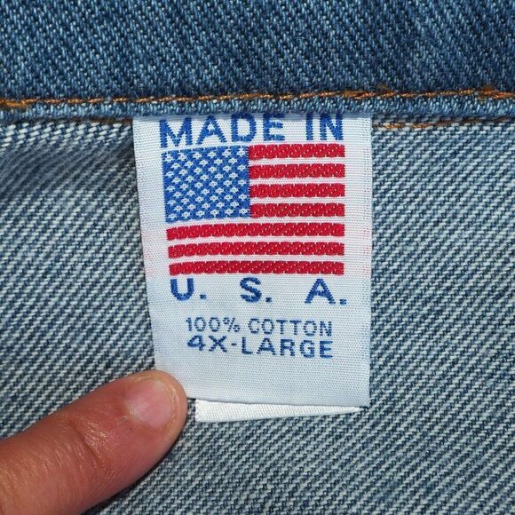 TYCA Embossed "International Paper Riegelwood Mill OSP" Denim Jacket Men's 4XL - Picture 3 of 8